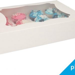 FunCakes Cupcake Box 12 White pk/25
