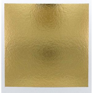 Kare Pasta Altlığı (Taartkarton / İnce Cake Board) 12 x 12 cm – Altın (50 Adet)