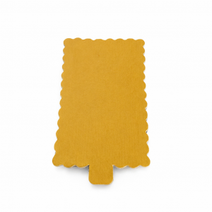Altın Renkli Saplı Dikdörtgen Pasta Altlığı 8 x 13 cm (50 Adet)