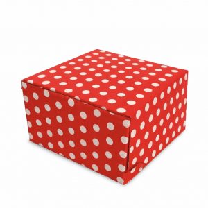 Taartdoos Rood met Witte Stippen 25 x 25 x 14 cm