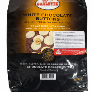 Ovalette Witte Chocolade Buttons (Munten) – 5 kg