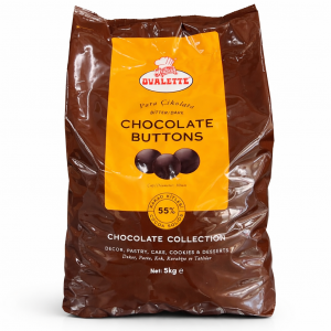 Ovalette Pure Chocolade Buttons 55% (Munten) – 5 kg