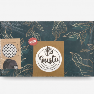 Gusto Çikolata Dekor Pasta Süsleri (Puantiye Desenli Yuvarlak Disk – Karışık Sütlü - Bitter)